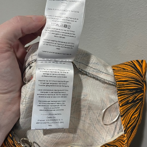 Mantu Trousers Orange Ochre Straight Leg Italy 46 Tropical Resort - Picture 5 of 8